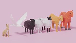 Cartoon LowPoly Animals Collection