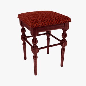 carved stool 3d model