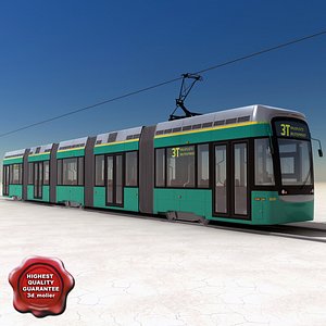city transport tram variotram 3d model