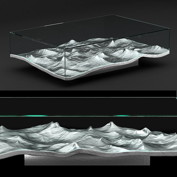 Liquid Aluminium Low Table 3D model