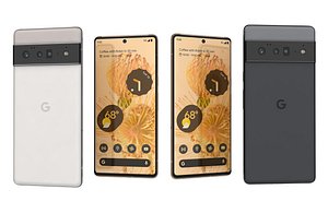 3D Google Pixel 6 Pro All Colors Low Poly