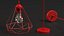 Modern Chandelier Red