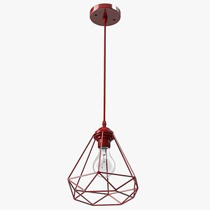 Modern Chandelier Red 3D model