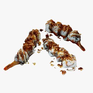 Real 3D scanned Crispy Sushi Roll with shrimp 3D model