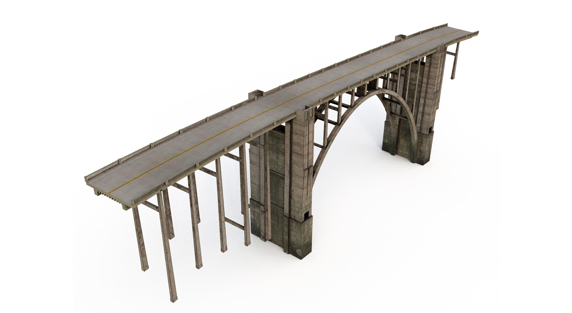 Arched Concrete Bridge in Big Sur 3D model preview