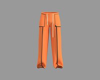 Mens loose fit color contrast pant with knit terry