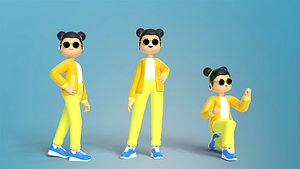 3D Minimal People woman Character 2002
