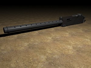 3d model of browning machine gun