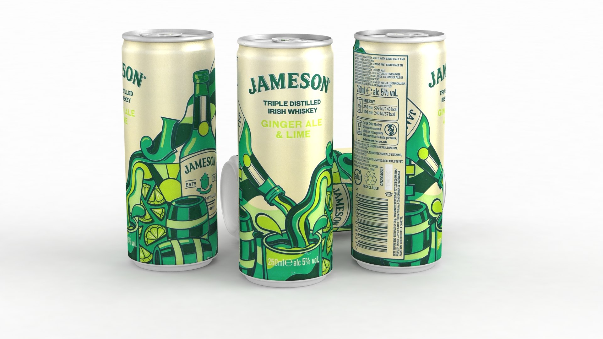 Alcohol Can Jameson Ginger Ale And Lime 250ml 2021 3D TurboSquid 1764760