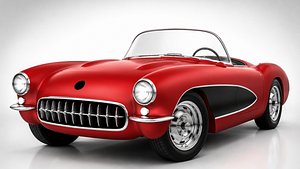 3D Chevrolet Corvette 1957 Low Poly 3D Model model