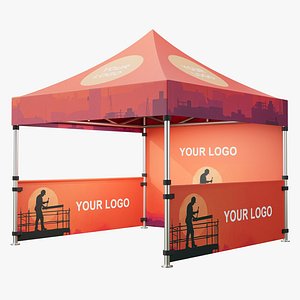 Event Tent Mockup 3 X 3 Red 3D model