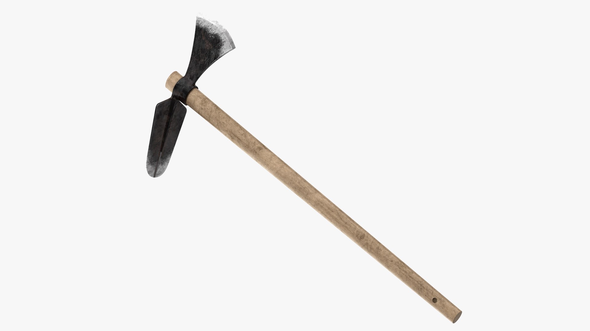 Mattock with Axe Gardening Tool 3D model preview