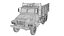 战斗军用卡车3D模型低聚3D模型