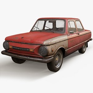 ZAZ-968M Ukrainian old car Low-poly model