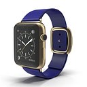 Apple Watch Gold 42mm Soft Blue Leather 2 3D Model