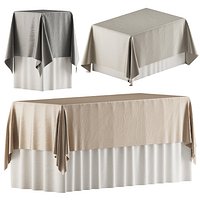 Restaurant Tablecloth Rectangle Set with Draped Styles for Banquet and Wedding Decor