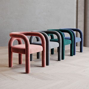 Modern Dining Chair - Curved Arm and Open Back