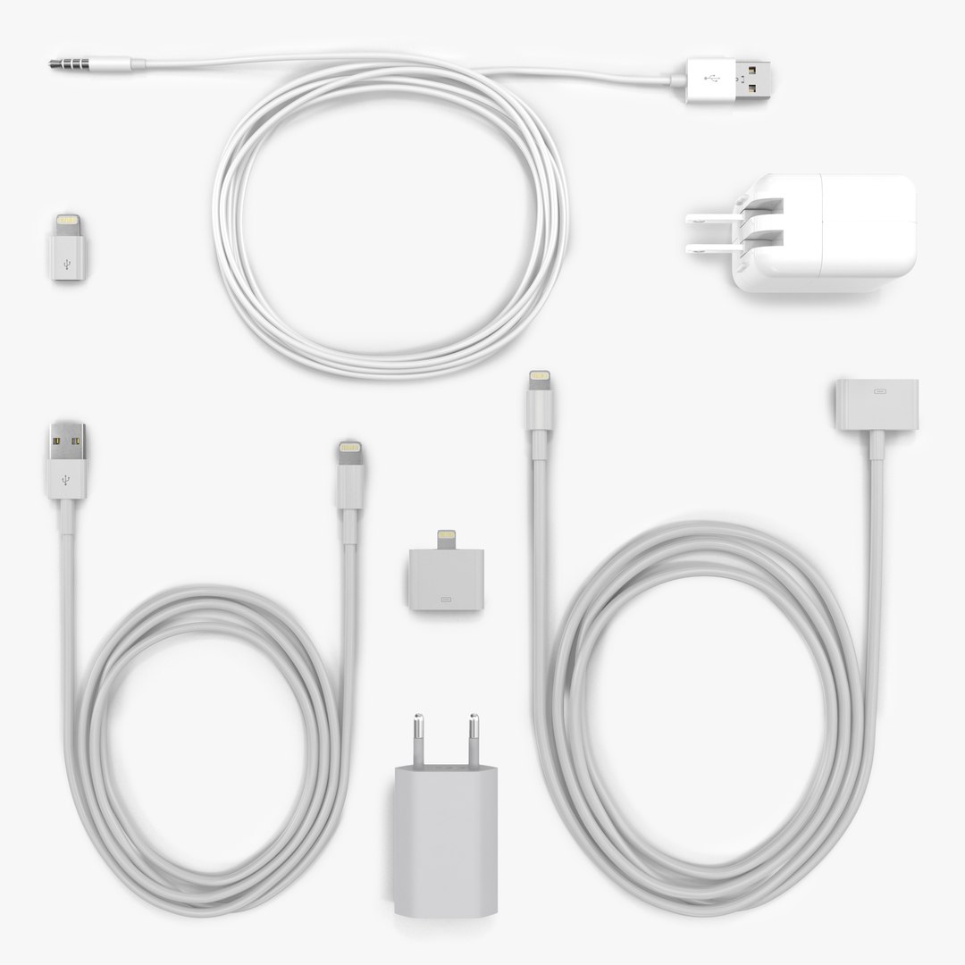 Apple Cables Collection 3D model preview