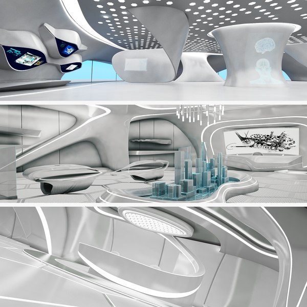 Futuristic Exhibition Collection Model 3D - TurboSquid 1706469