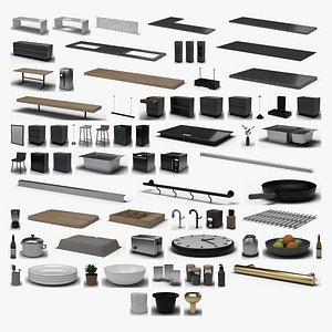 3D Modern Fitted Kitchen Collection model