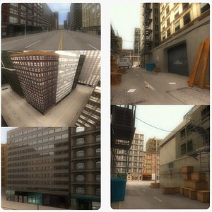 alley scene street city 3d model