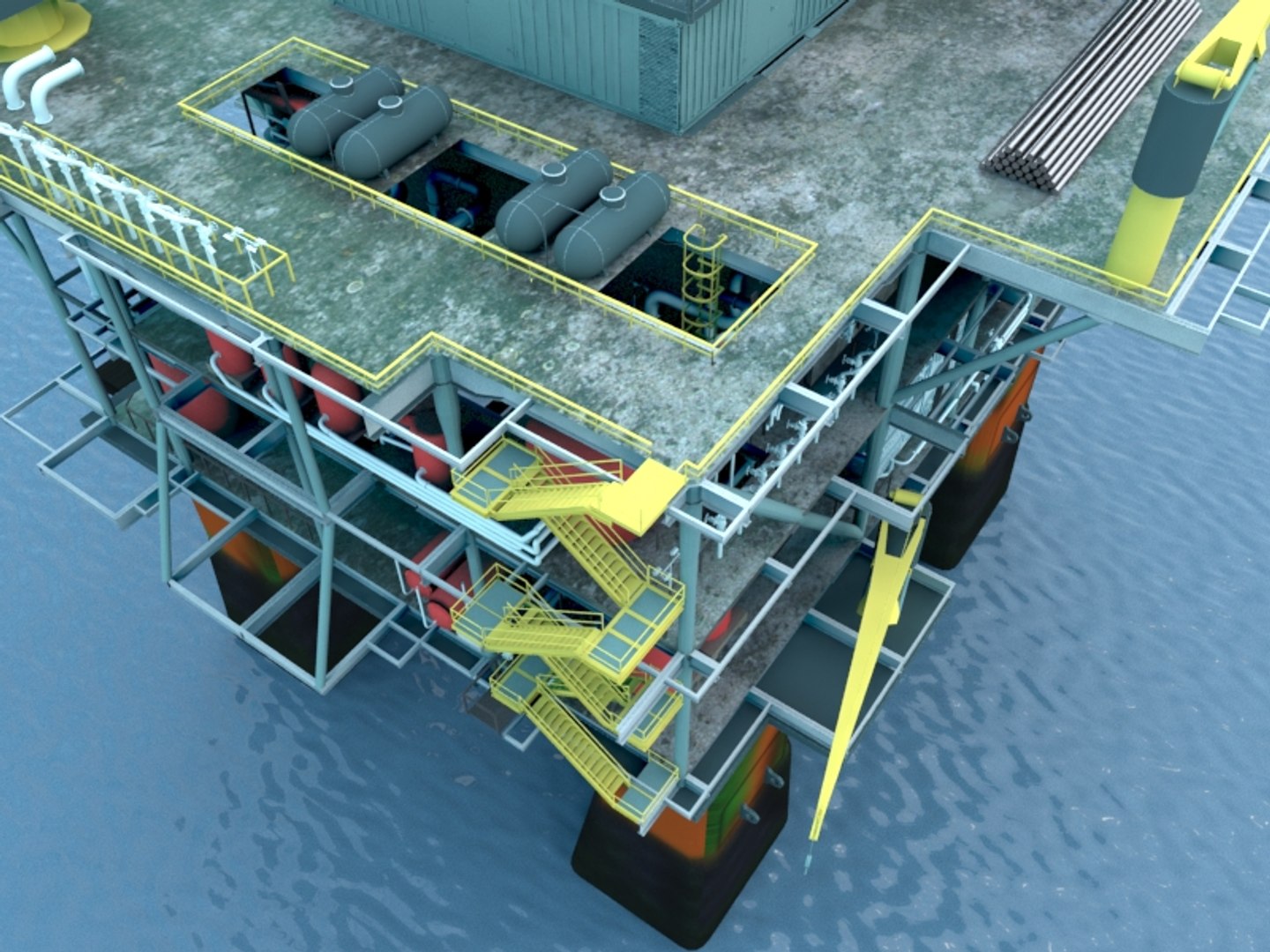 3d Model Of Platform Oil Rig