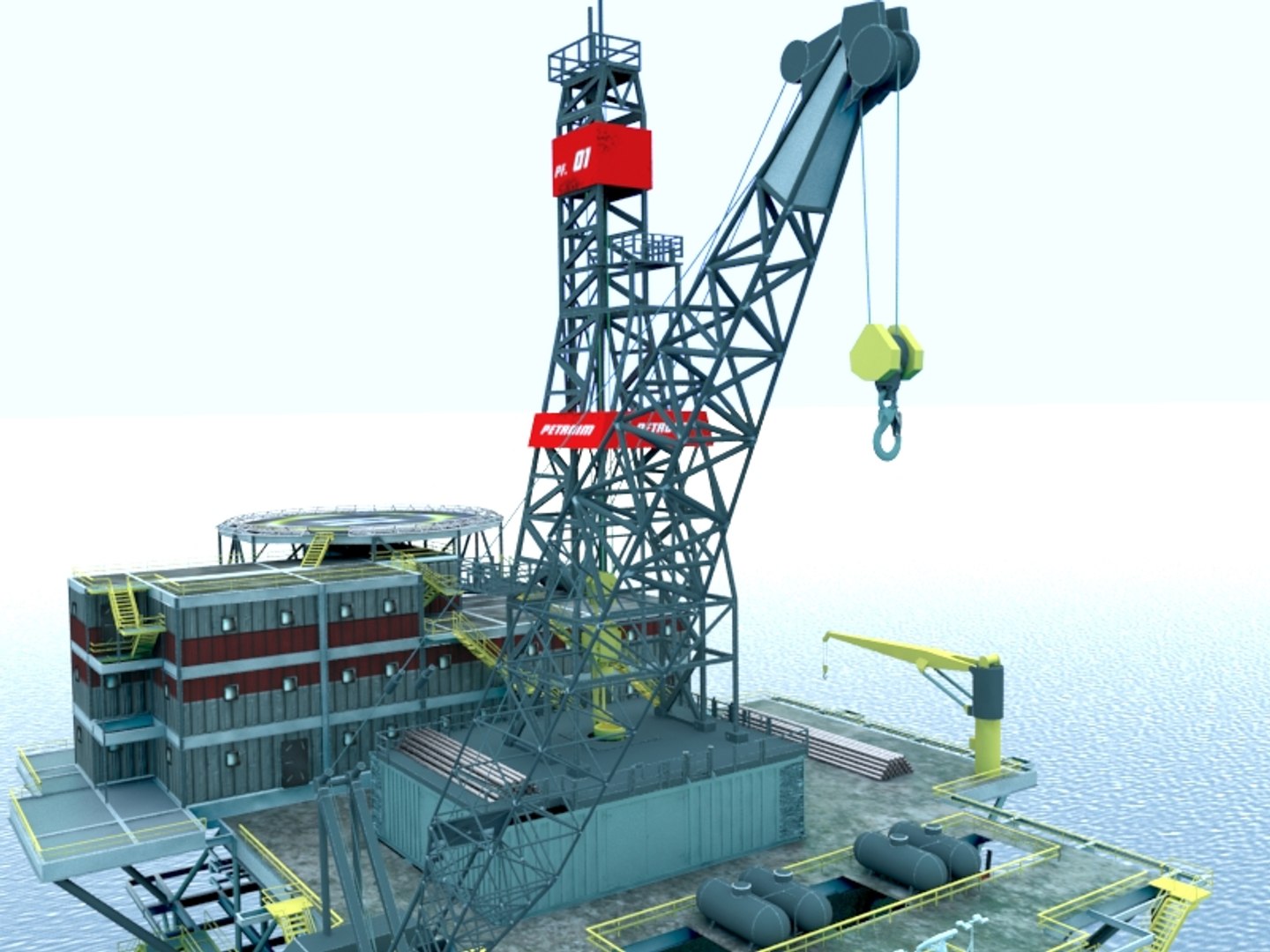 3d Model Of Platform Oil Rig