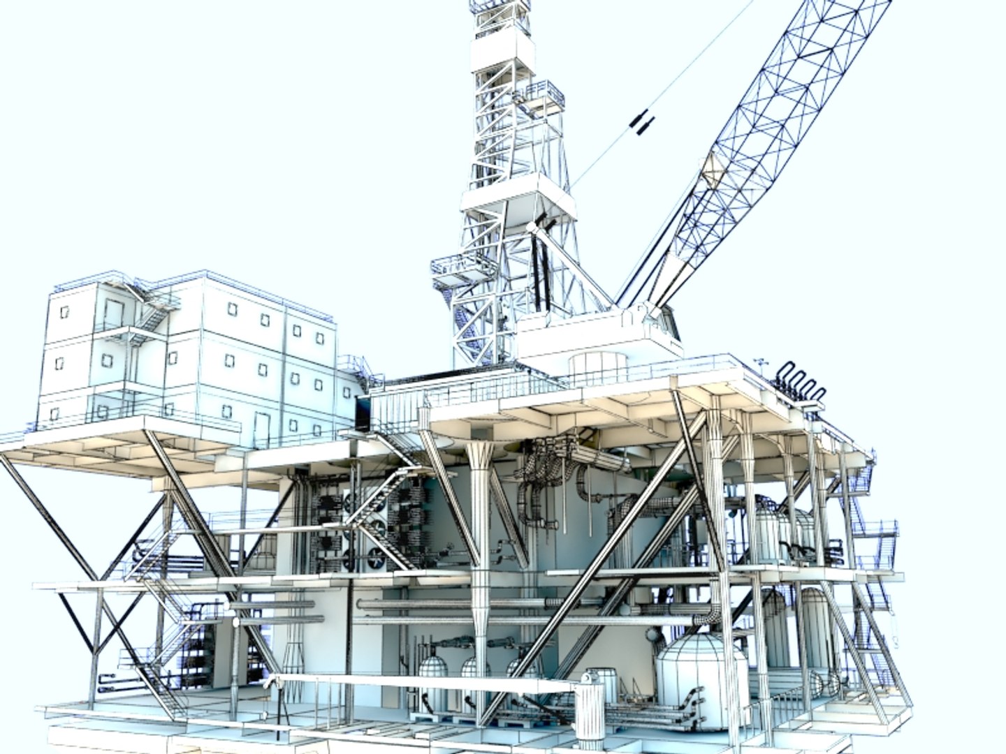 3d Model Of Platform Oil Rig