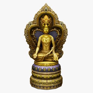 3D Golden Buddha Statue 02