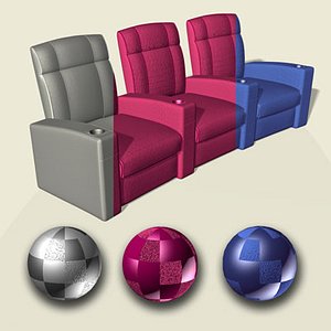 home theater seats 3d model