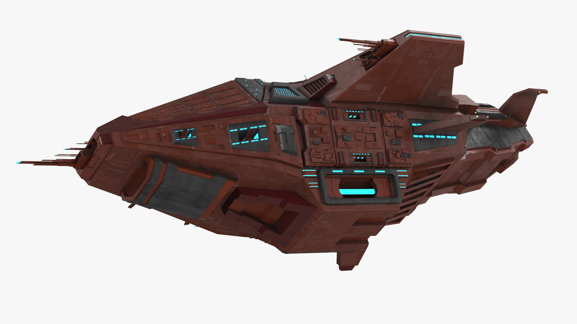 Futuristic Sci Fi Spacecraft 3D model preview