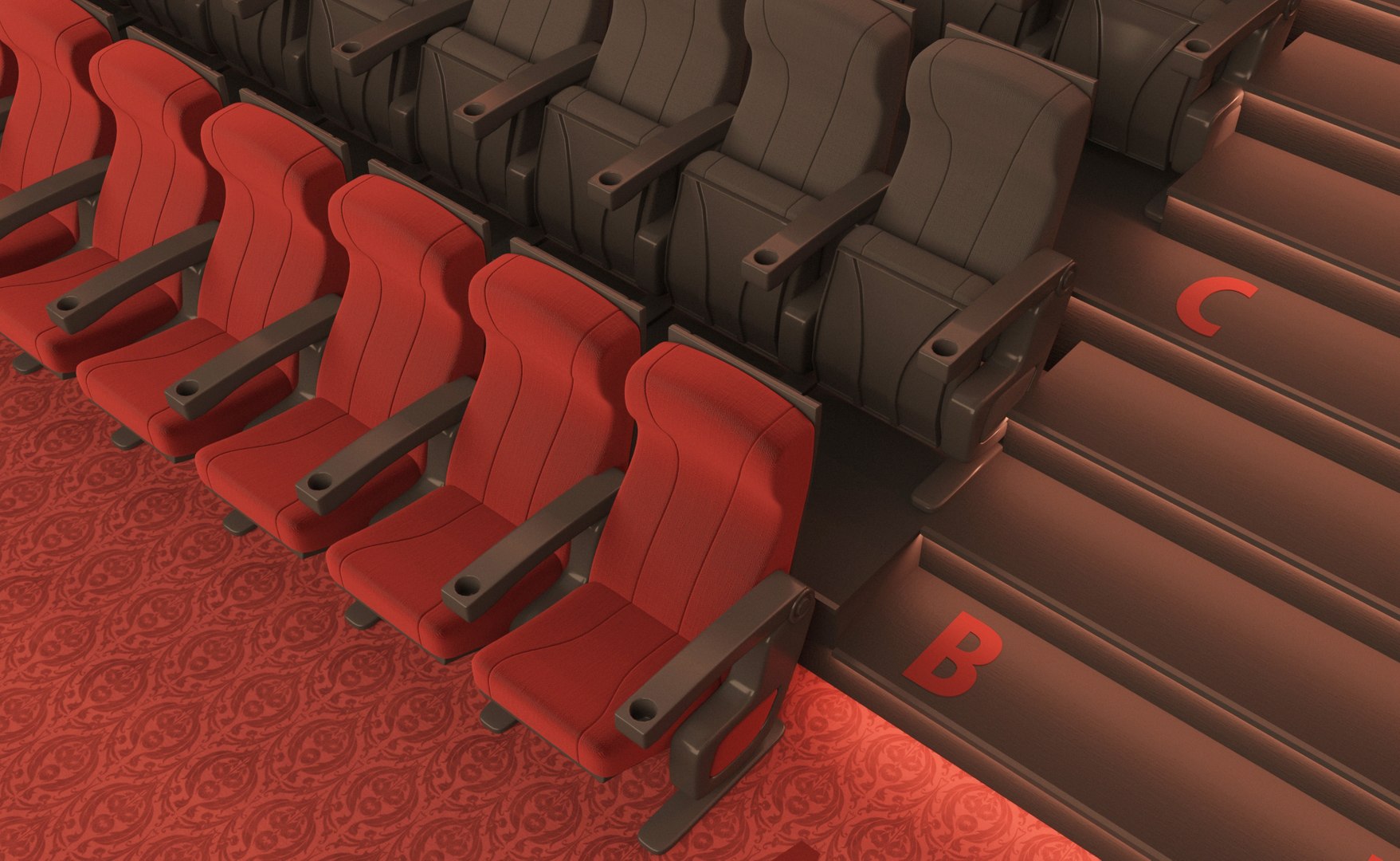 3D Movie Theater Interior Collection Pack1 - TurboSquid 2071585