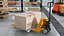 Transpallet manuale Lion con scatole attrezzate