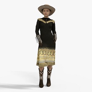 3D Rose Hitches Dress Outfit Low-poly 3D model