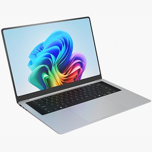 Samsung Galaxy Book6 Pro 16 inch Silver Rigged 3D model
