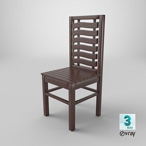 Wooden Dining Chair 3D Model - Classic Furniture Design 3D