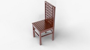 Wooden Dining Chair 3D Model - Classic Furniture Design 3D