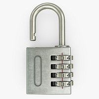 Combination Pad Lock Silver