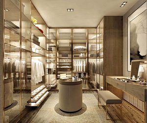 3D Collection of Modern Cloakroom  Wardrobe Scene Bundle - 20 High-Detail Interiors model