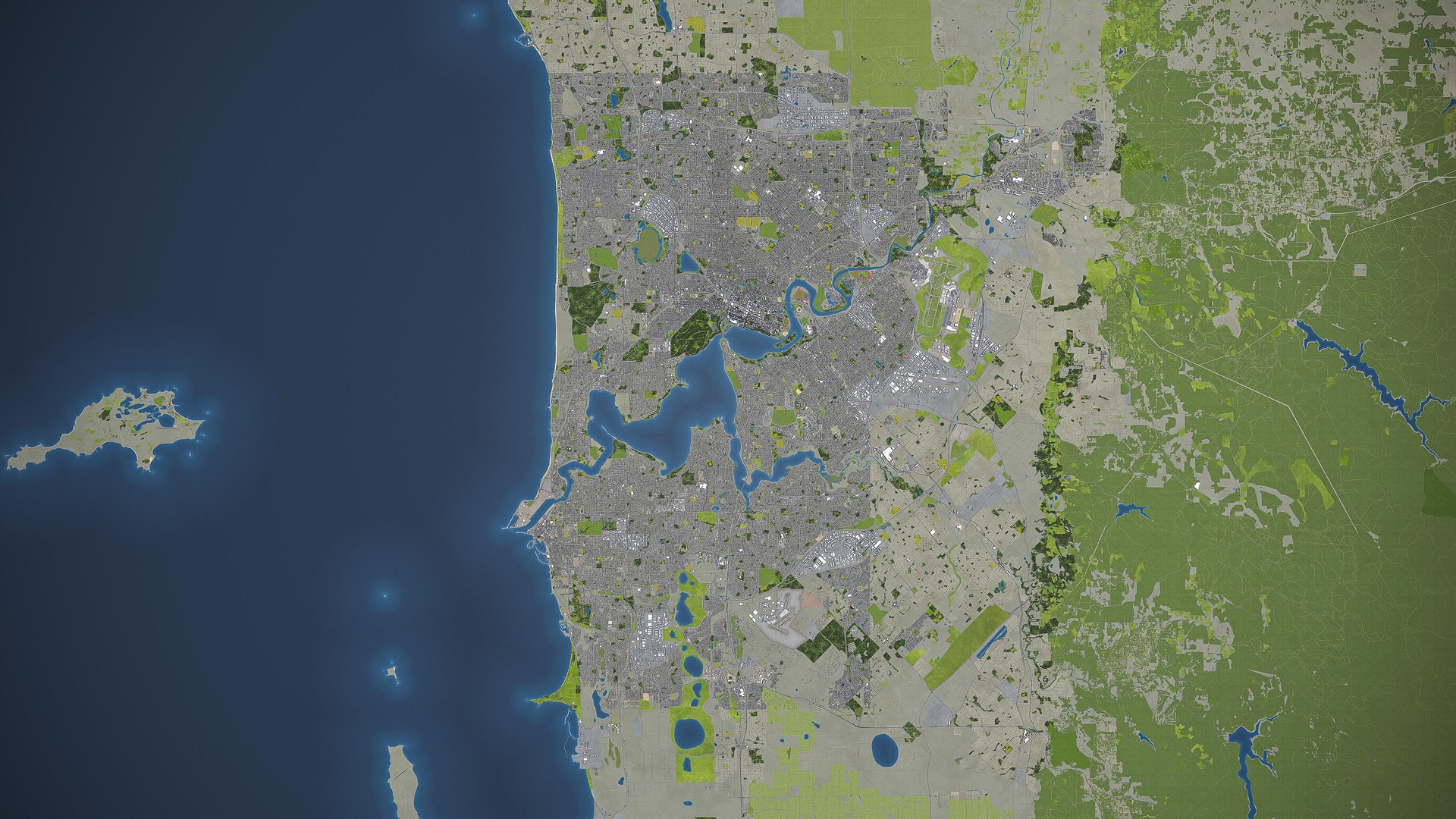 3D City Perth Surrounding - - TurboSquid 1407663