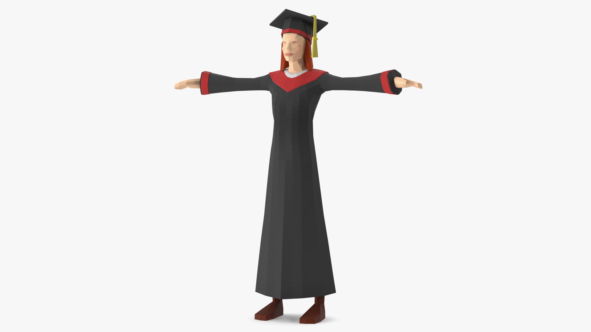 Student Low Poly Rigged 3D model preview