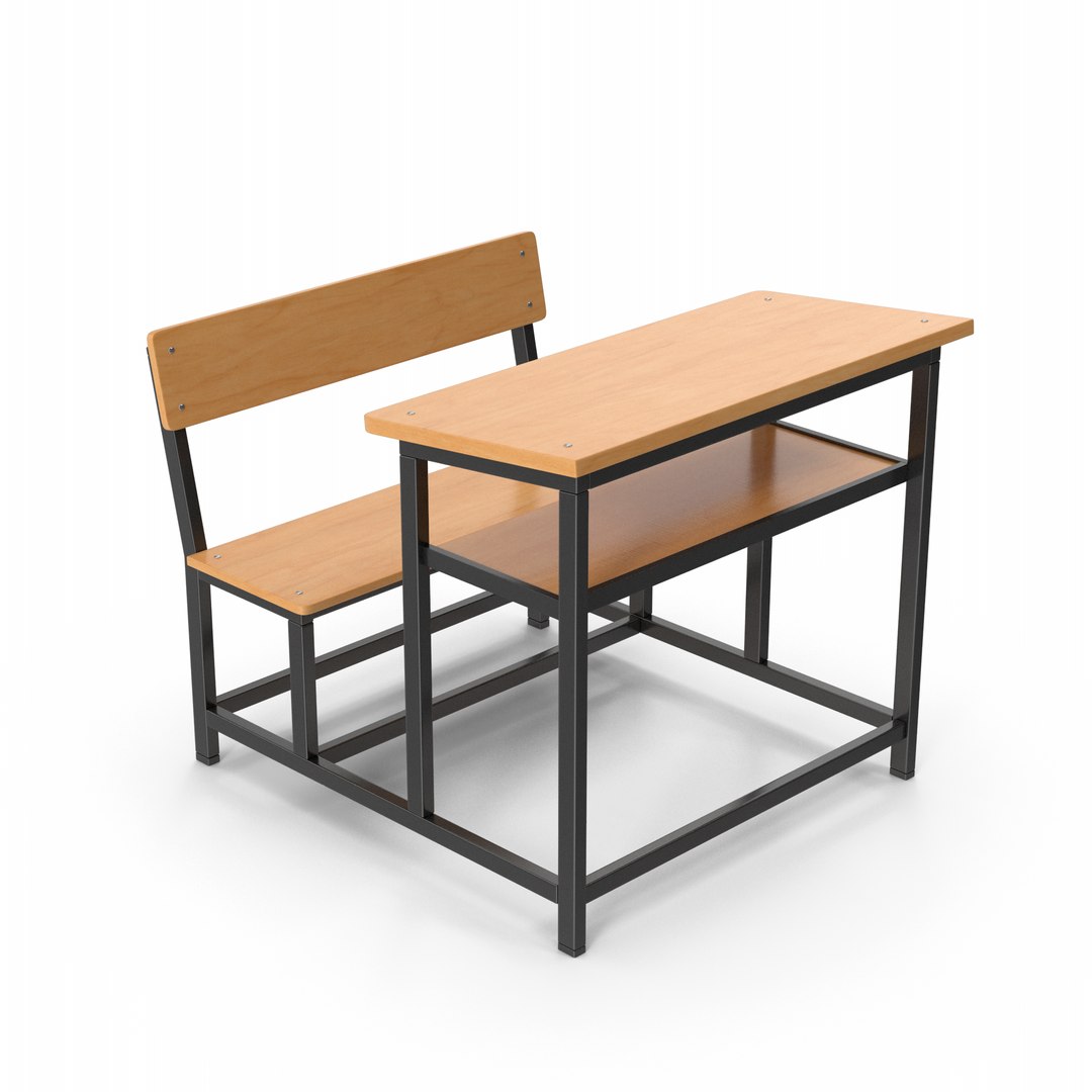 3D School Desk With Chair TurboSquid 1842117