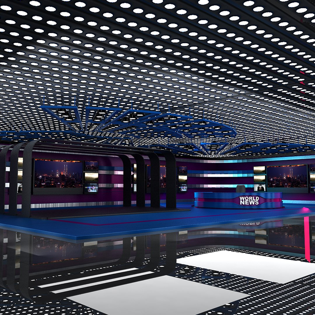 Tv News Room - 3d Model