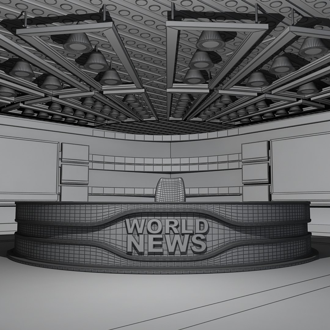 Tv News Room - 3d Model
