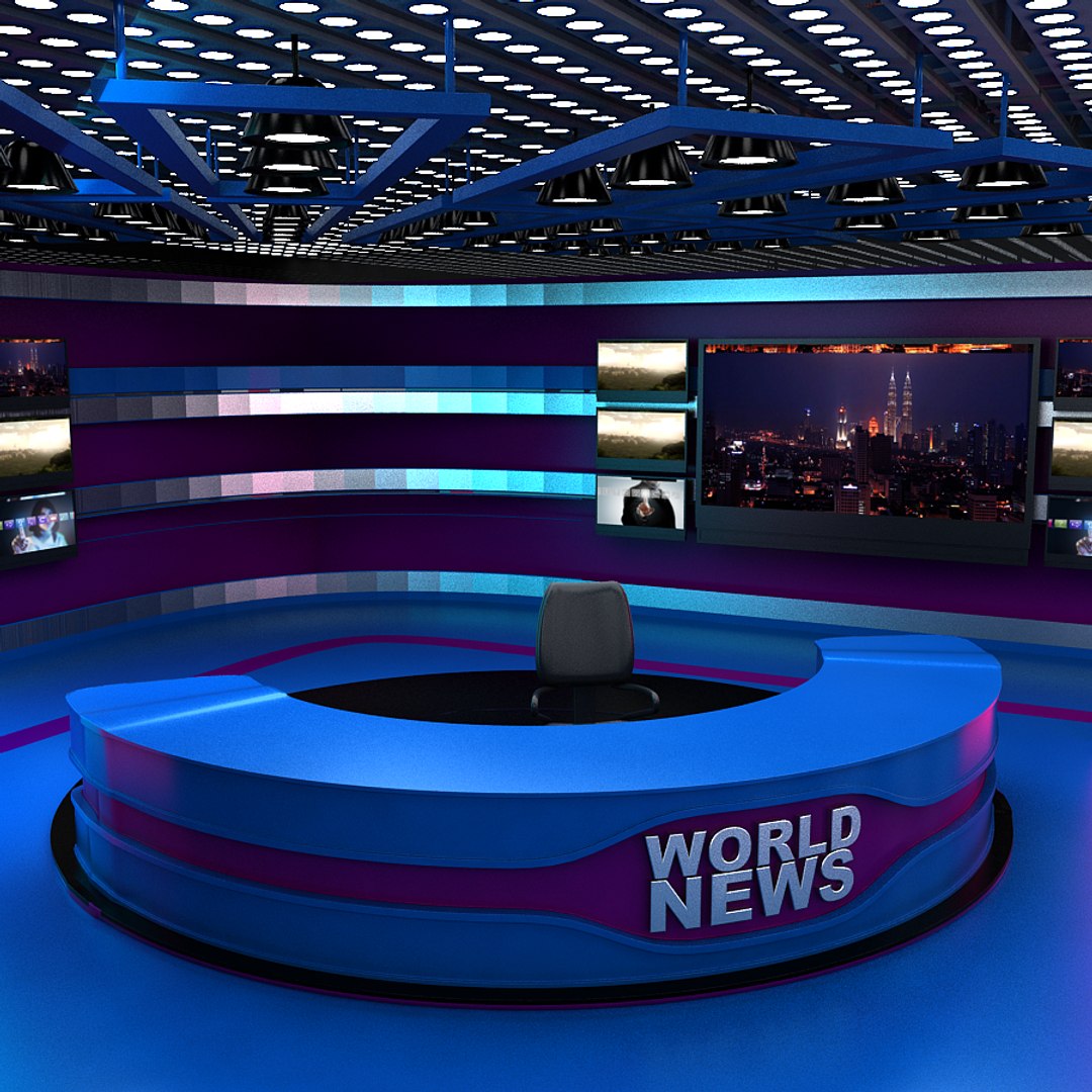 Tv News Room - 3d Model