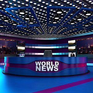 tv news room - 3d model