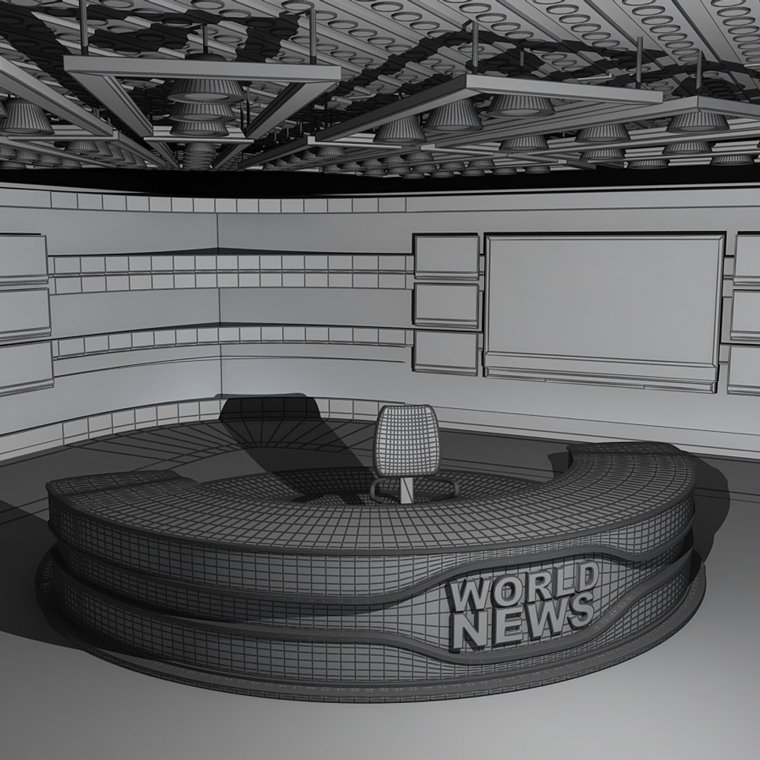 Tv News Room - 3d Model