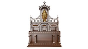 wooden christian altar luxury golden statue of god model