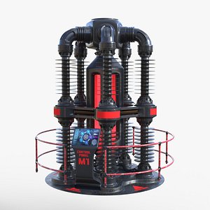 3D Sci-fi Nuclear Reactor low-poly 3d model