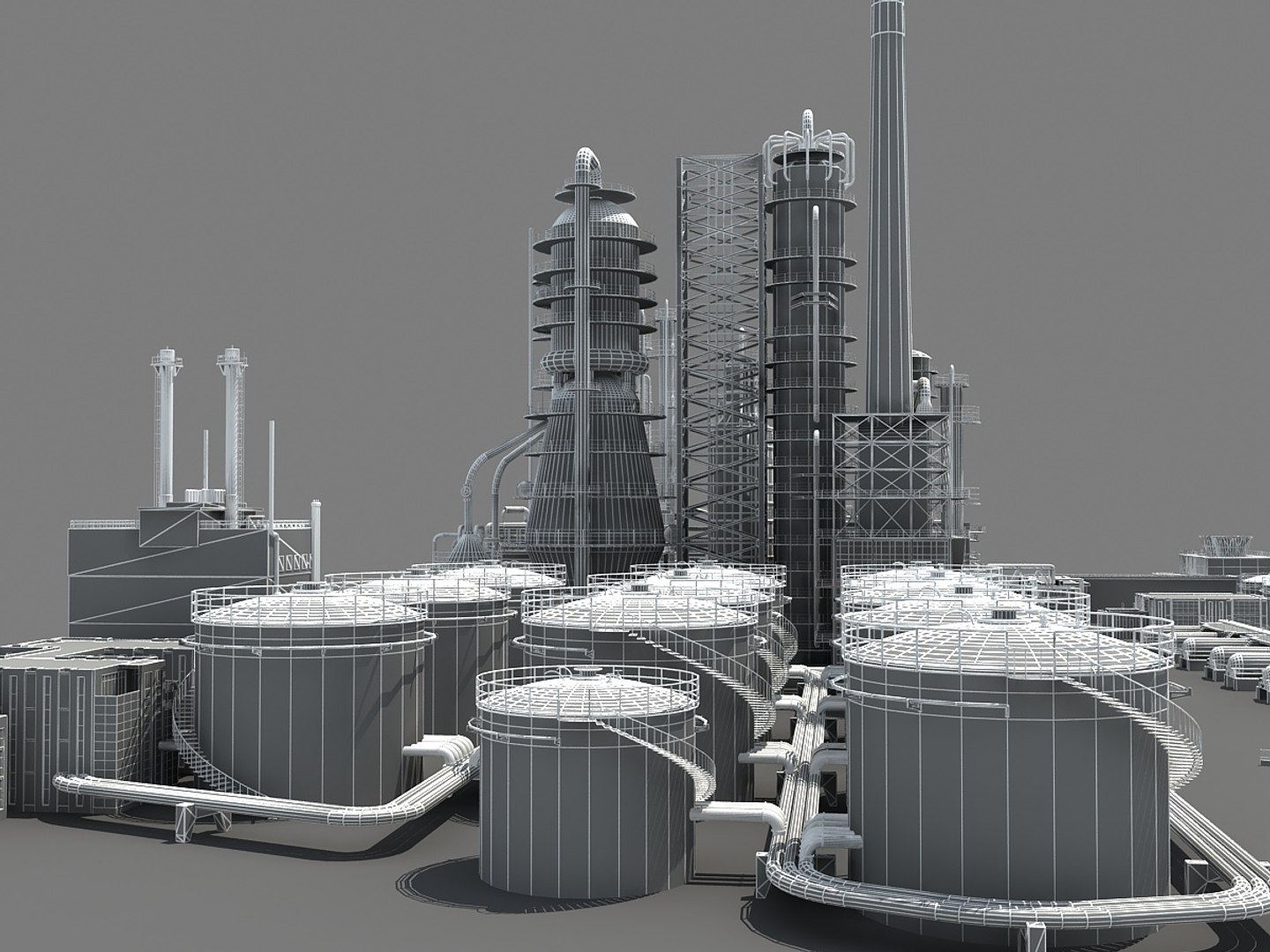 refinery unit 3d max